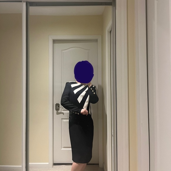 Vintage Louis Feraud Black and White Dress - Picture 1 of 5